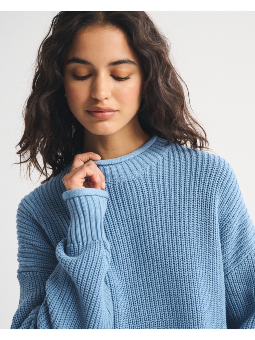 Abercrombie & Fitch Light Blue Chunky Knit Sweater - Picture 3 of 8